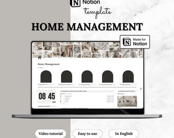 Notion Template Home Management, Aesthetic Life Planner, Cleaning Tracker, Home Maintenance, Household, Family Organization