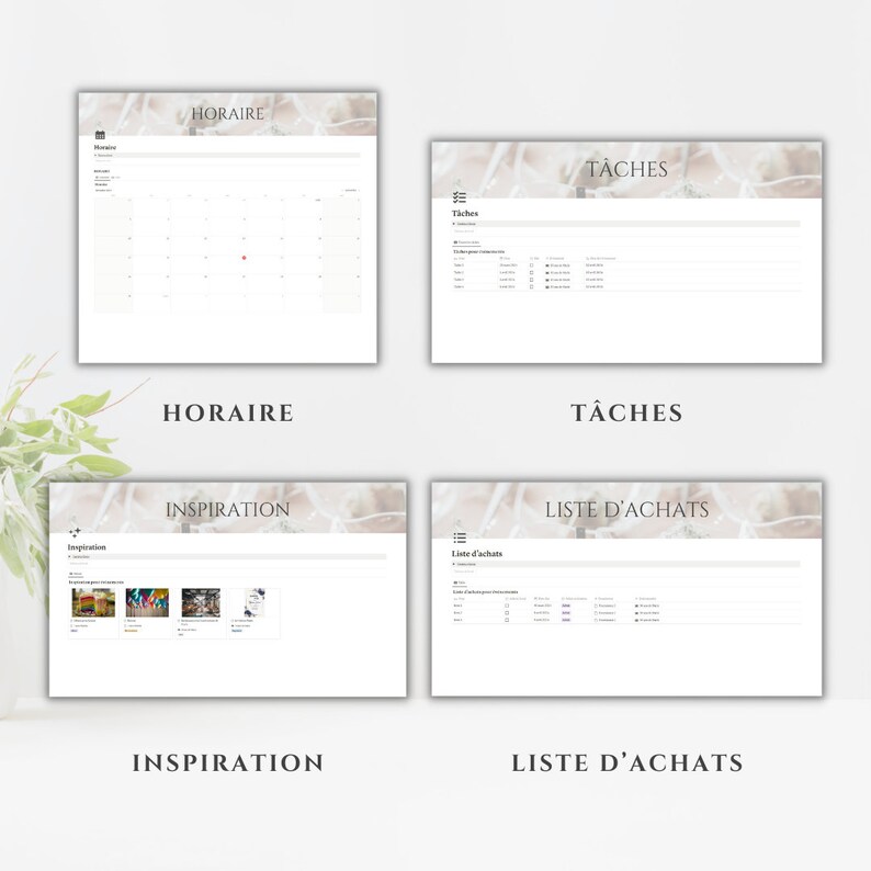 Template Notion Planificateur dévénements, Suivi des invités, Checklist de party, Planificateur de budget, Dashboard Notion français image 4