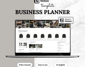 Notion Template Business Planner | CRM Client Tracker, Project Management & Marketing | Freelancer Dashboard Small Business