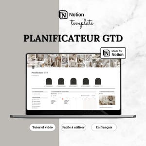 Template Notion Planificateur GTD | Tableau de Bord "Getting Things Done", Gestion de Projets & Inbox | Second Cerveau Notion français