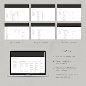 Notion Template Home Management, Aesthetic Life Planner, Cleaning Tracker, Home Maintenance, Household, Family Organization image 4