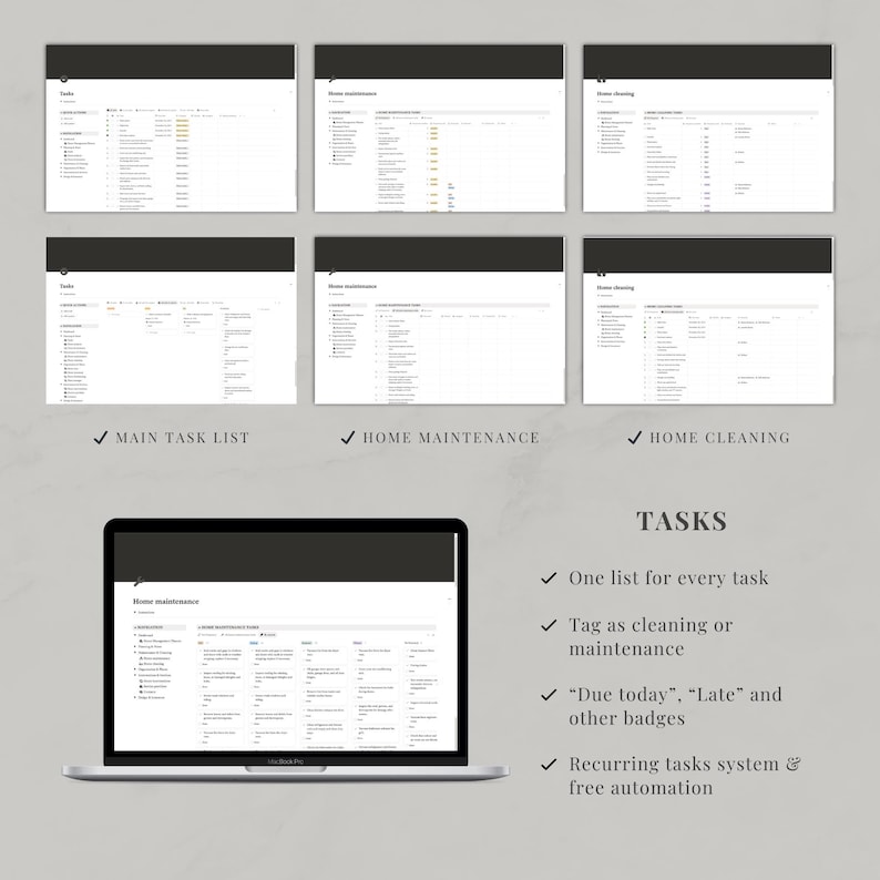 Notion Template Home Management, Aesthetic Life Planner, Cleaning Tracker, Home Maintenance, Household, Family Organization image 4
