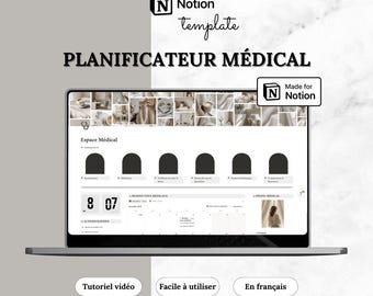 Noção de modelo Planificateur Médical | Suivi de Santé, Medicina e Vacinação | Quadro de Bord bien-être | Francês
