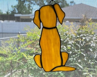 stained glass dog, Pet, dog, golden retriever