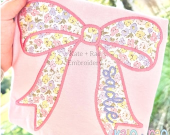 Kinley Bow Satin Stitch Applique Embroidery Design - Bow Applique Embroidery Design - Big Bow Applique Embroidery Design - Bow Embroidery