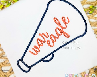 Megaphone Satin Stitch Applique Embroidery Design - Cheer Megaphone Applique Embroidery Design - Megaphone Embroidery Design - Cheer Design