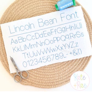 Lincoln Bean Stitch Embroidery Font • Sans Serif Bean Floss Stitch Font •  Digital Download