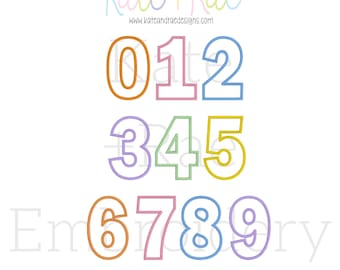 Birthday Numbers Satin Stitch Applique Embroidery Design • Numbers 0-9 Satin Stitch Applique Embroidery Design • In the Hoop Applique