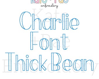 Charlie 太い豆ステッチ刺繍フォント • 豆ステッチ刺繍フォント • 通常の刺繍フォント • 刺繍フォント • 機械刺繍