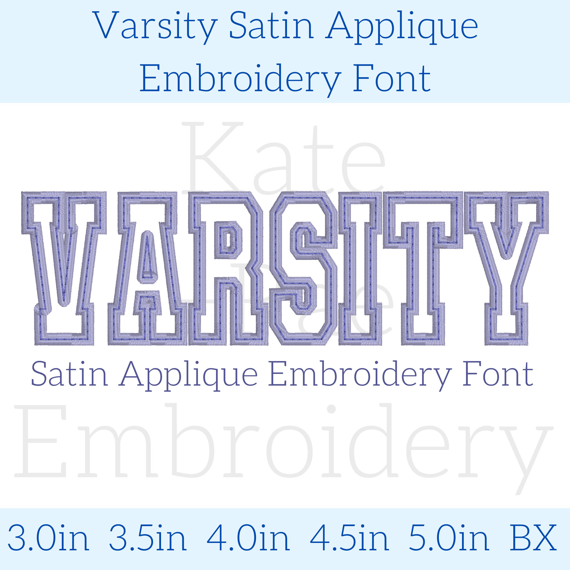 Varsity Satin Stitch Applique Embroidery Font - Varsity Embroidery Font - College Block Embroidery Font - Satin Applique Embroidery Font