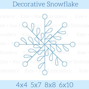 Snowflake Embroidery Design - Decorative Snowflake Embroidery Design - Christmas Embroidery Design - Winter Embroidery Design