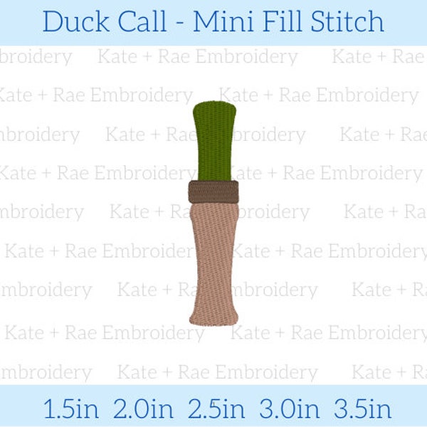 Duck Call Mini Fill Stitch Embroidery Design - Duck Hunting Embroidery Design - Hunting Embroidery Design - Mini Fill Stitch