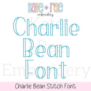 Fuente de bordado Charlie Bean Stitch • Fuente de bordado Bean Stitch • Fuente de bordado normal • Fuente de bordado para niños • Fuente de bordado a máquina