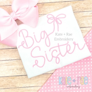 Preppy Big Sister Embroidery Design - Big Sister Embroidery Design - Sister Embroidery Design - Digital Download