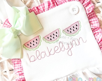 Watermelon Trio Sketch Stitch Embroidery Design • Watermelon Sketch Embroidery Design • Watermelon Embroidery Design • Digital Download