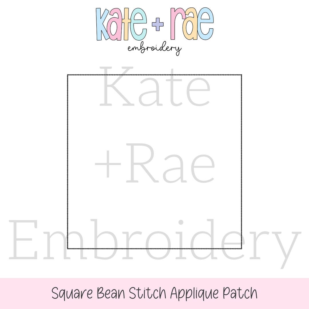 Square Patch for Hats and Beanies Bean Stitch Applique Embroidery ...