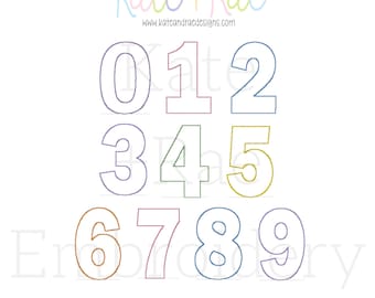 Birthday Numbers Bean Stitch Applique Embroidery Design • Numbers 0-9 Bean Stitch Applique Embroidery Design • In the Hoop Applique