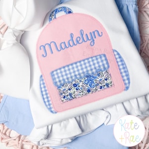 Scalloped Backpack Zigzag Stitch Applique Embroidery Design • Turn into an In The Hoop Topper •  Back to School • Digital Download