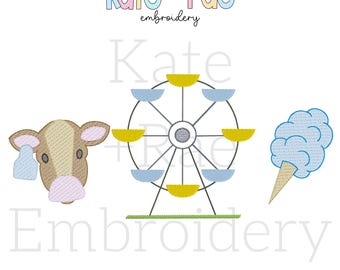 Boy's Fair Sketch Stitch Embroidery Design - Fair Embroidery Design - Cow Fair Embroidery Design - Boys Fair Embroidery Design - Sketch