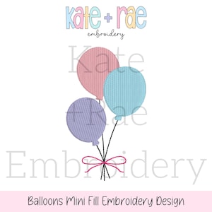 Birthday Balloons Mini Fill Embroidery Design - Balloon Embroidery Design - Birthday Balloons Embroidery Design - Birthday Mini Fill