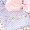 Delilah Outline Satin Stitch Embroidery Font • Script Satin Stitch Embroidery Font • Two Toned Script Embroidery Font • Digital Download