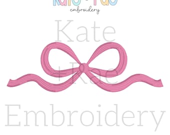 Flowy Bow Carved Satin Stitch Embroidery Design • Coquette Bow Embroidery Design • Satin Bow Embroidery Design • Mini Bow • Digital Download