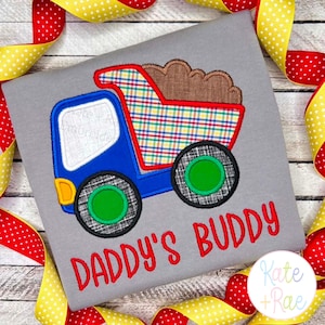 Dump Truck Satin Stitch Applique Embroidery Design • Digital Download