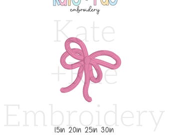 Preppy Bow Mini Fill Stitch Embroidery Design - Mini Bow Embroidery Design - Bow Embroidery Design - Bow Add On Embroidery Design