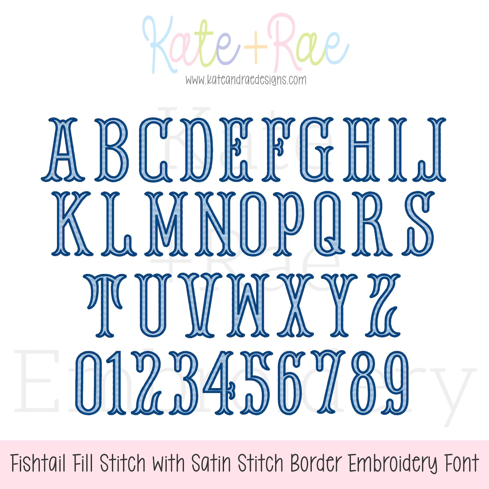 Fishtail Fill Stitch With Satin Stitch Border Machine Embroidery Font ...
