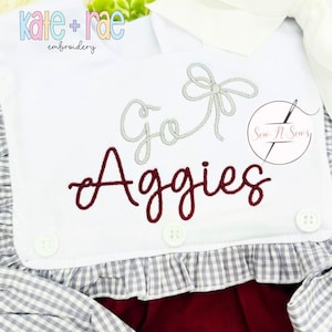 Preppy Go Aggies Embroidery Design - Go Aggies Embroidery Design - Aggies Embroidery Design - Digital Download