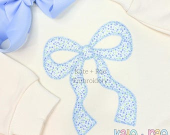 Merritt Bow Zigzag Stitch Applique Embroidery Design - Bow Applique Embroidery Design - Big Bow Applique Embroidery Design - Bow Embroidery