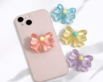 Cute Resin Ribbon Core Phone Grip, Phone Holder, Phone Stand, Cute Phone Grips, grip charm, Cute Phone Accessories, Adhesive Stick On