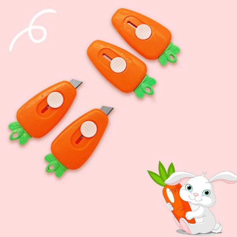 NEW IN Cute Animal Cartoon Kawaii Box Cutter, Bunny, Carrot, Box Cutter ...