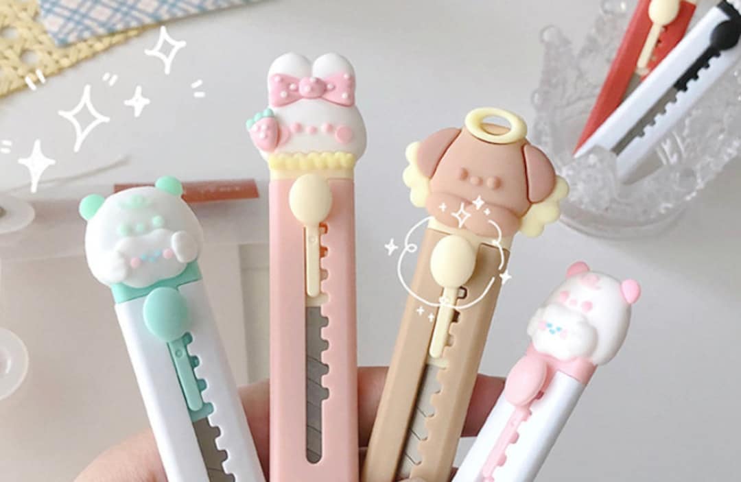 NEW IN Cute Animal Cartoon Kawaii, Box Cutter, Bear, Bunny, Box Cutter ...