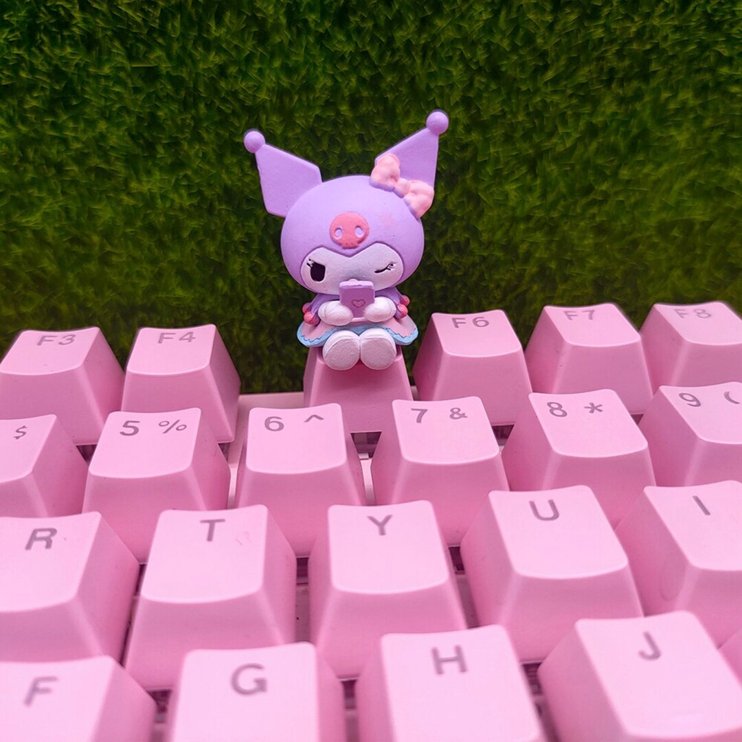 Cute Pink Anime Kawaii Hello Kitty Keycap Resin Keycap Etsy