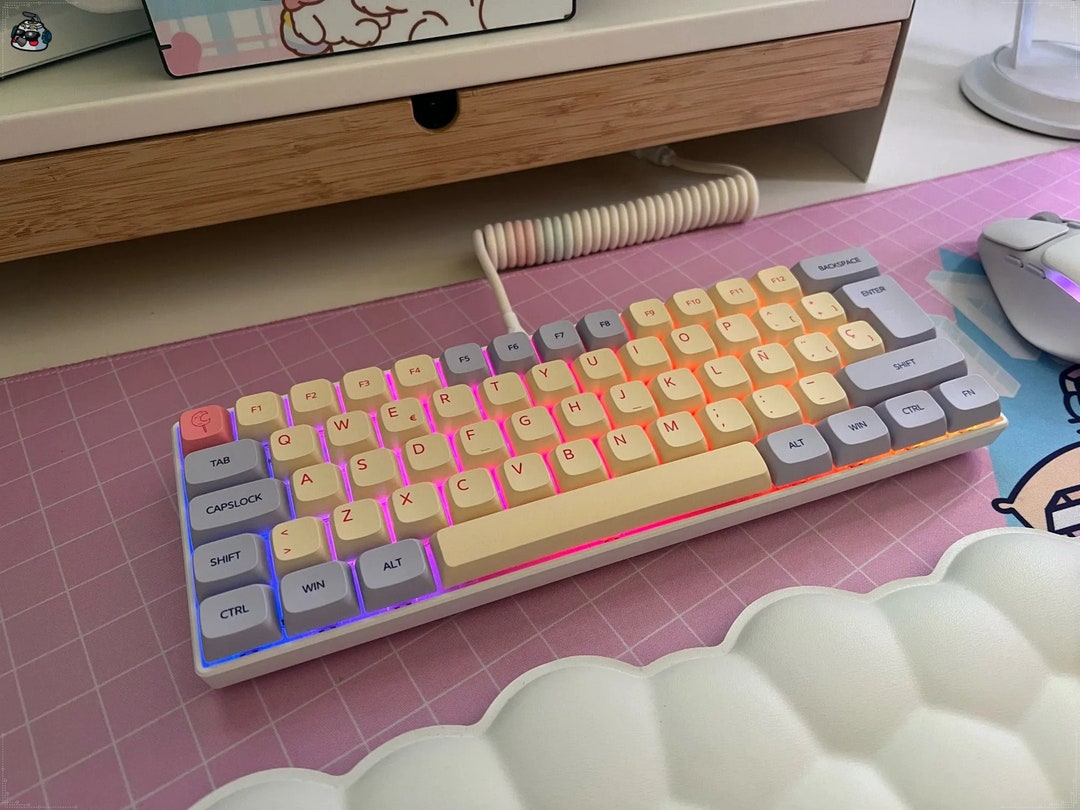 Cute Marshmallow PBT XDA ISO Keycaps Set for Mechanical Keyboard