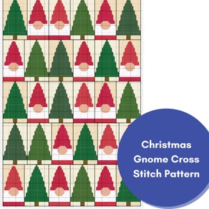 Christmas Gnome Cross Stitch Pattern, Digital PDF Download