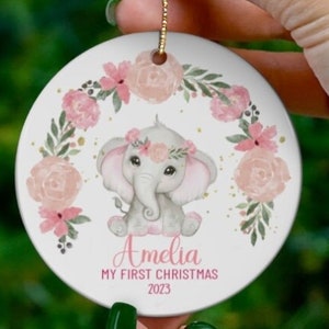 Baby&#39;s First Christmas, Baby Girl, Christmas Ornament, New Baby Ornament, First Christmas, Snowman, Tree Ornament, Baby Shower Gift,