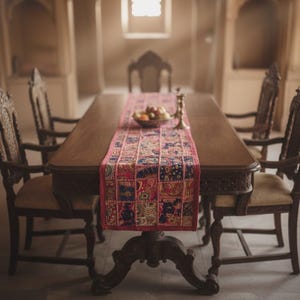 Jaipur Patchwork Table Runner | Vintage Kutch Embroidered Textile