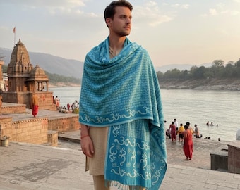 OM Mantra Shawl ,Sacred Mantra Scraf, yoga sarong,Namah Shivaya Unisex Stole