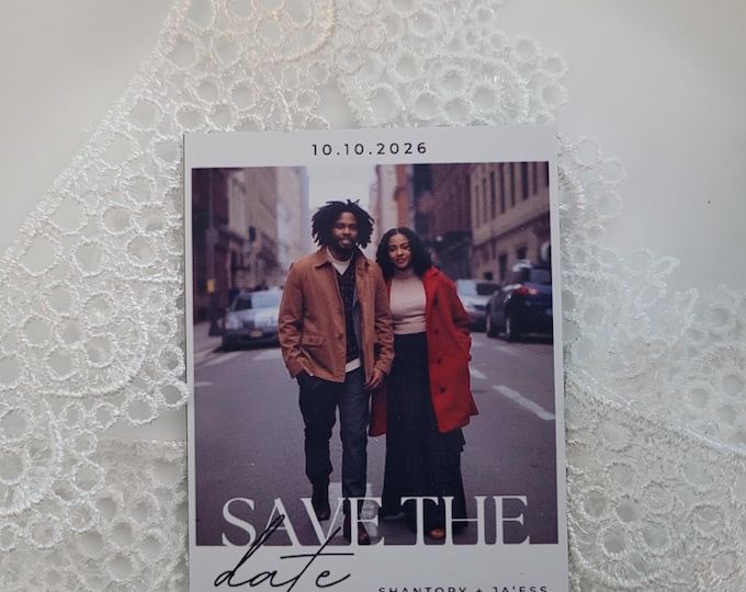 Save the Date Wedding Photo Magnet- Modern