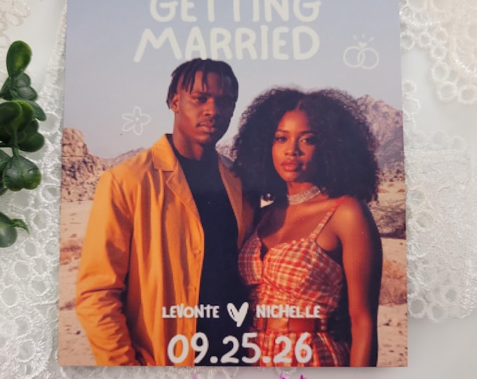 We are Getting Married Wedding Photo Save the Date Magnet