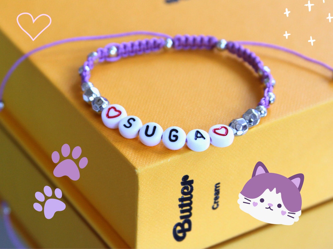 BTS Min Yoongi suga Macrame Bracelet Etsy