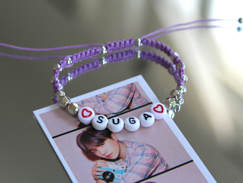 BTS Min Yoongi suga Macrame Bracelet Etsy