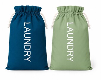 Large Laundry Bag  Drawstring, Washable  Sack, College Dorm gift, Nursing Home , Travel , Him, Her, Neutral Gender, Unisex, Teal, Sage Green