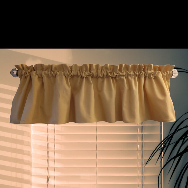Solid Saffron Yellow Valance Curtain, Window Treatment. Window Decor