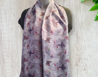 9 Butterflies Dining Scarves female, 9 grey stripes male, Clothing Protectors Adult Bib Scarf. Magnetic , Washable. Wholesale Bulk discount