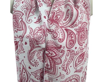 Adult Bib Dark Pink Paisley with Magnetic Snap – Dignified Paisley Design, Easy-On Clothing Protector