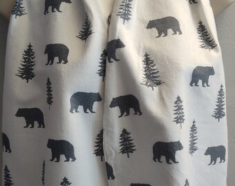 Cozy Mama Bear Clothing Protectors Adult Bib. Woman scarf, Easy Magnetic Snap front, Dining Scarves Washable fabric for Eating. Unisex men