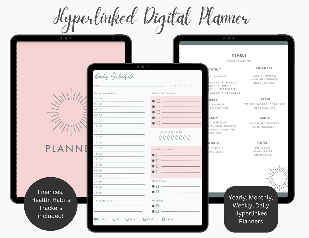 Undated Goodnotes Planner Ipad Planner PDF Monthly Digital Etsy